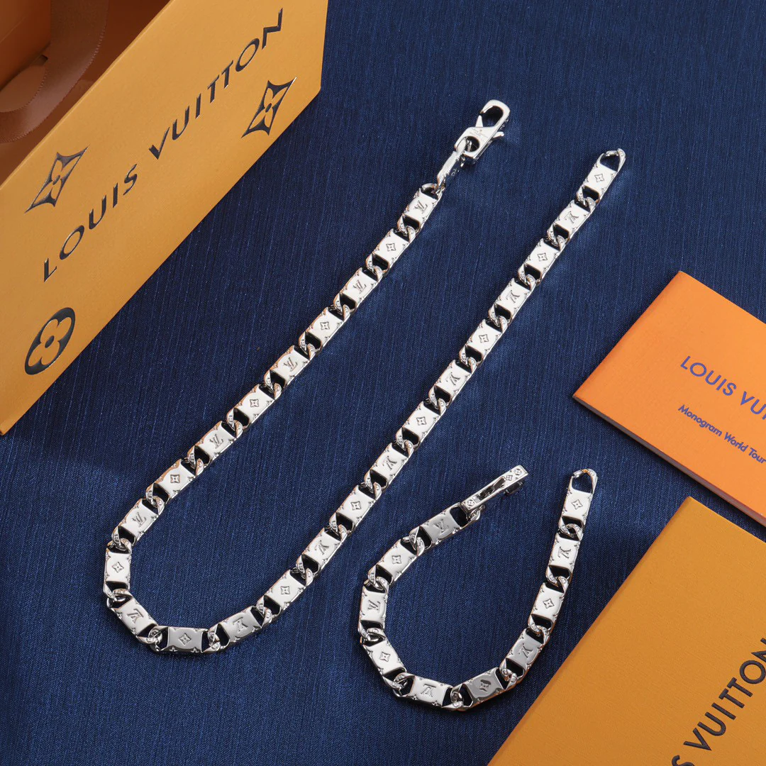 High Quality Luxury Designer Jewelry Set Women Choker Necklace Bracelet LVT009 - ccjewelryacc