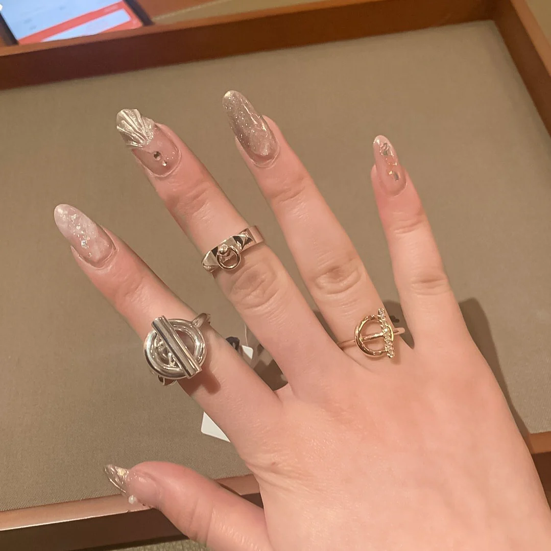 HMRS003 S925 Sterling Silver Collier de chien ring, small model - ccjewelryacc