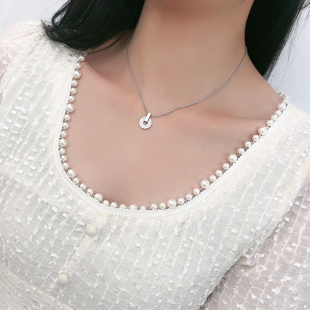 BGNS011 S925 Sterling Silver Diamond Pendant Necklace - ccjewelryacc