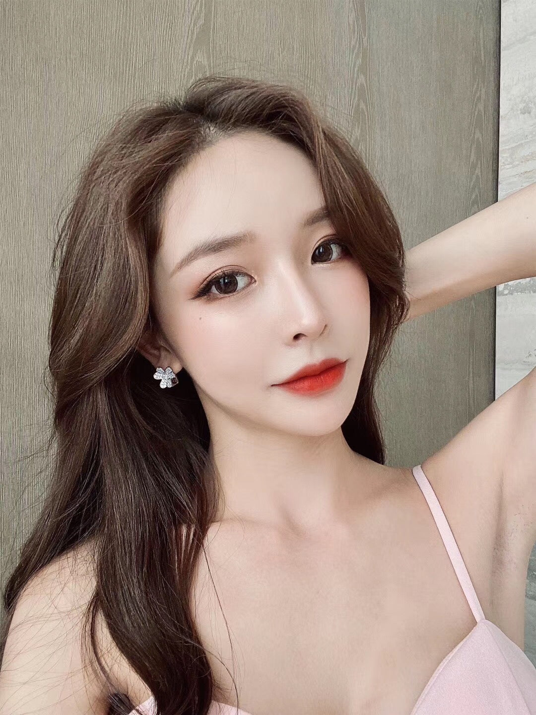 VCES003 S925 Sterling Silver Full diamond Clover ear buckle Frivole earrings clip small model - ccjewelryacc