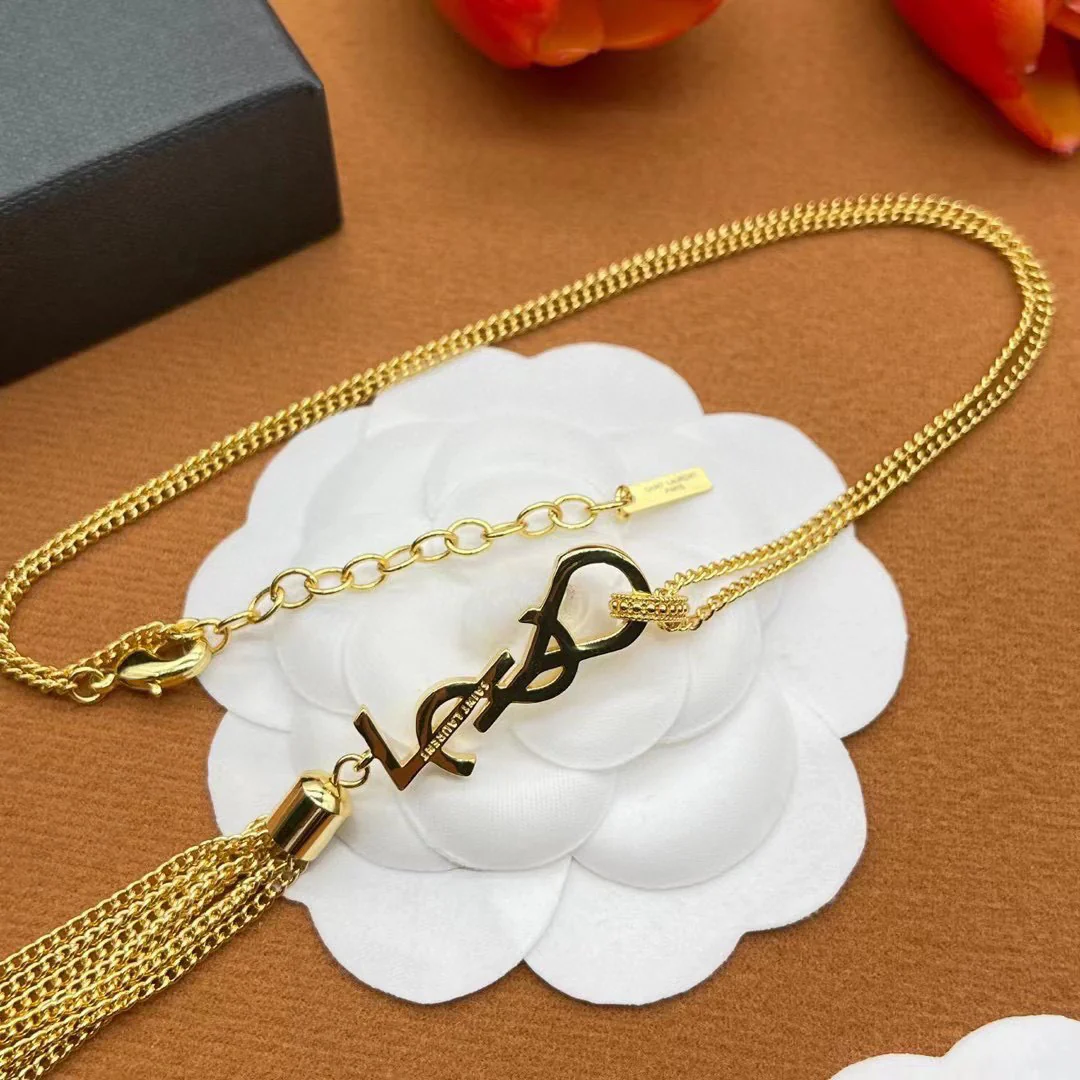 YYN003 CASSANDRE tassel necklace in metal - ccjewelryacc