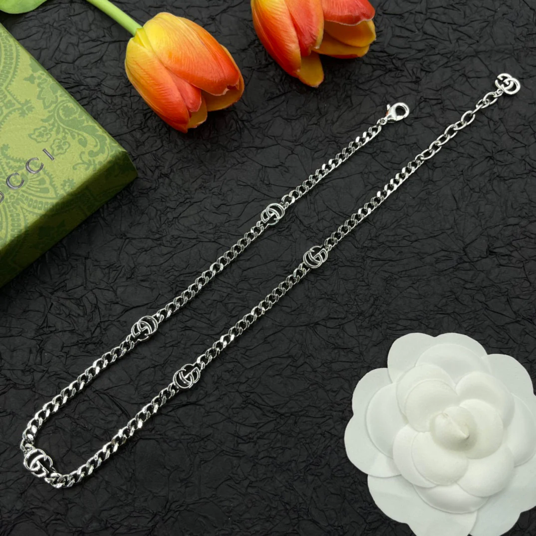 GGN024 GG Logo charms choker necklace - ccjewelryacc