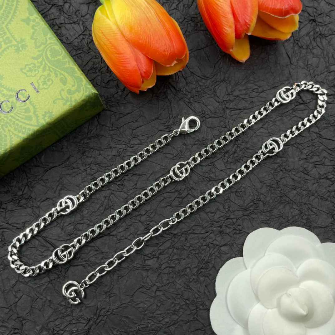 GGN024 GG Logo charms choker necklace - ccjewelryacc