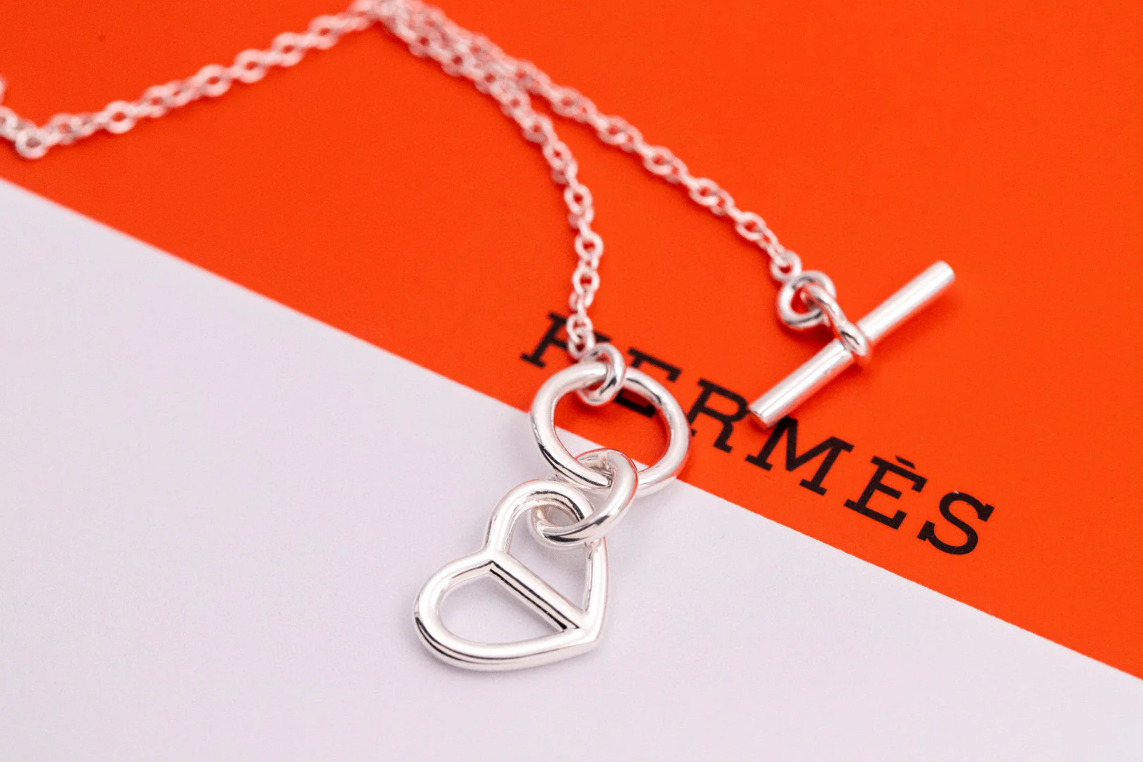 HMNS016 S925 Silver Chain D'Ancre heart pendant necklace - ccjewelryacc