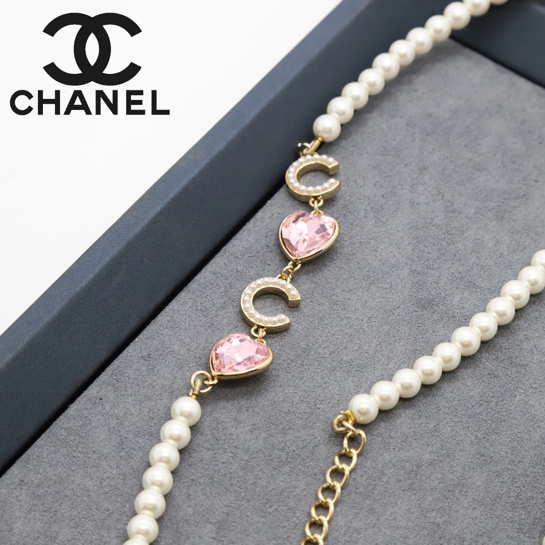 CCL016 High Quality CC Pearl Long Chain Necklace Pearl Sweater Chain - ccjewelryacc
