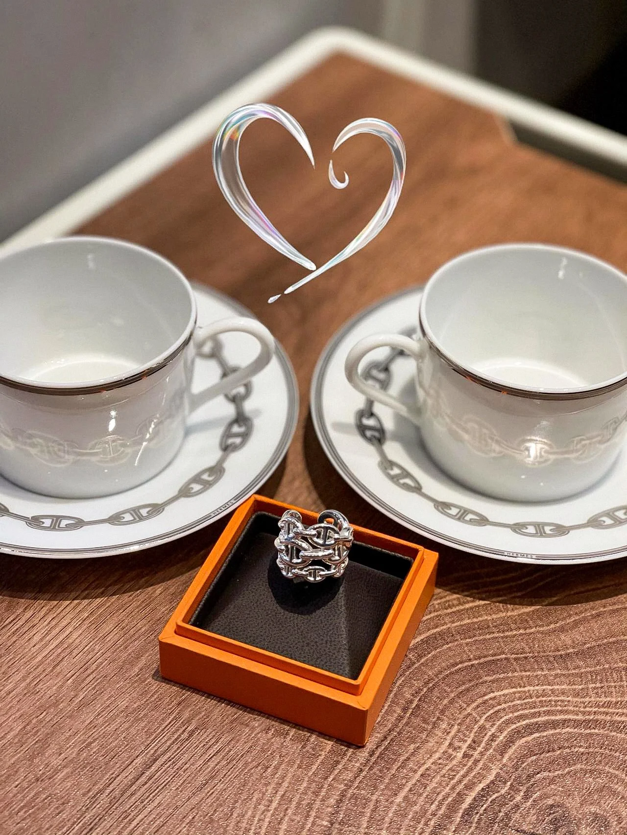 HMRS001 S925 Sterling Silver Chaine d'ancre Enchainee ring, large model - ccjewelryacc