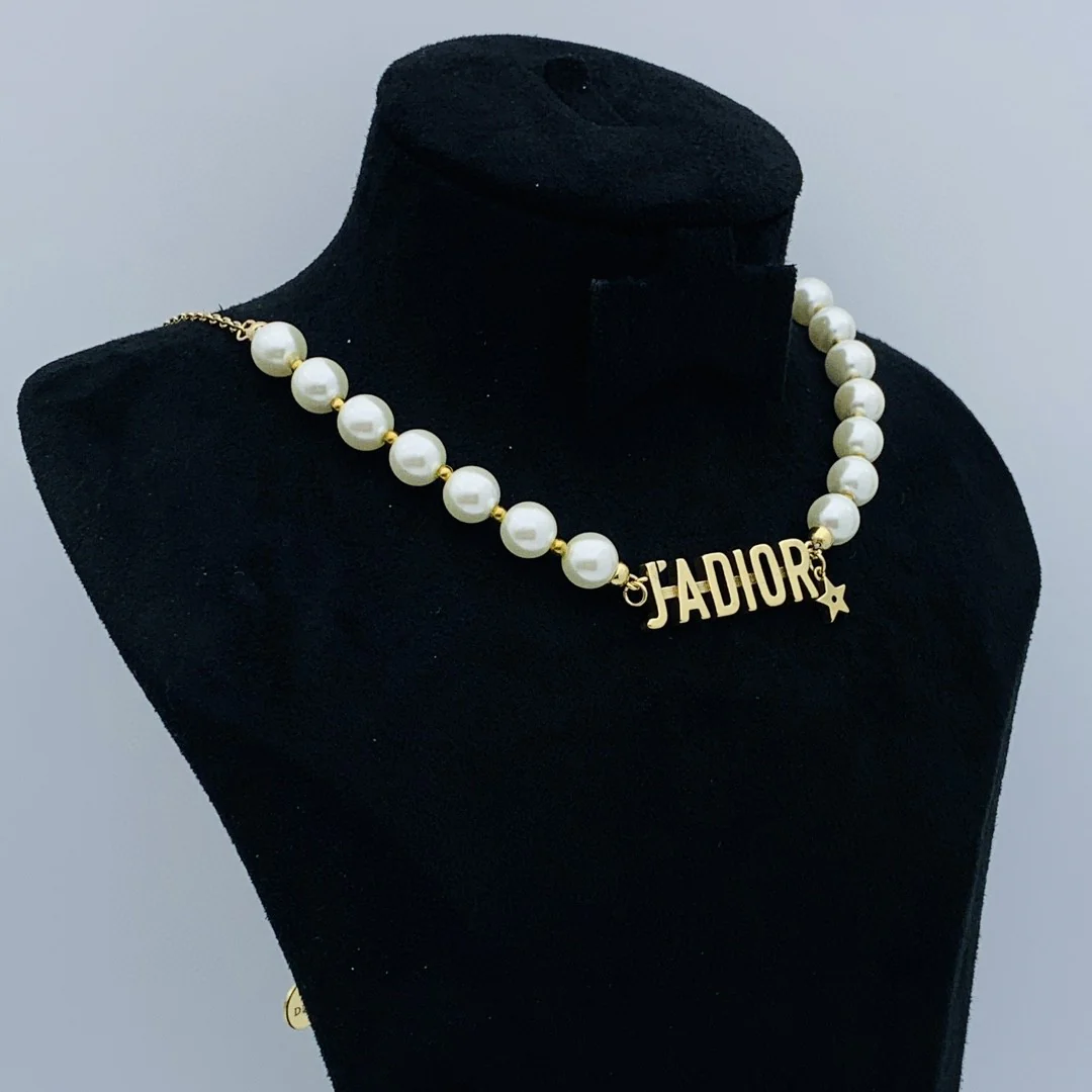 CDN159 High quality CD Pearl choker Necklace - ccjewelryacc