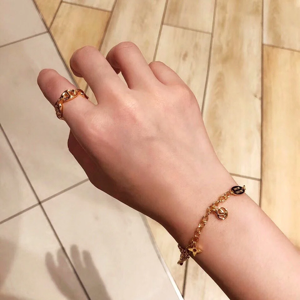 HMR013 Chaine d'ancre Enchainee ring, small model - ccjewelryacc