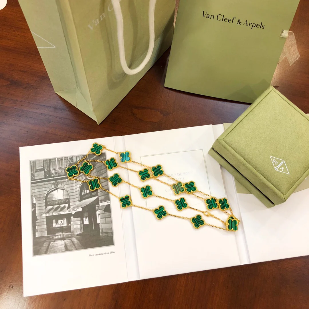 VCL012 High quality 20 clover Flower Laser Long Sweater chain for women - ccjewelryacc