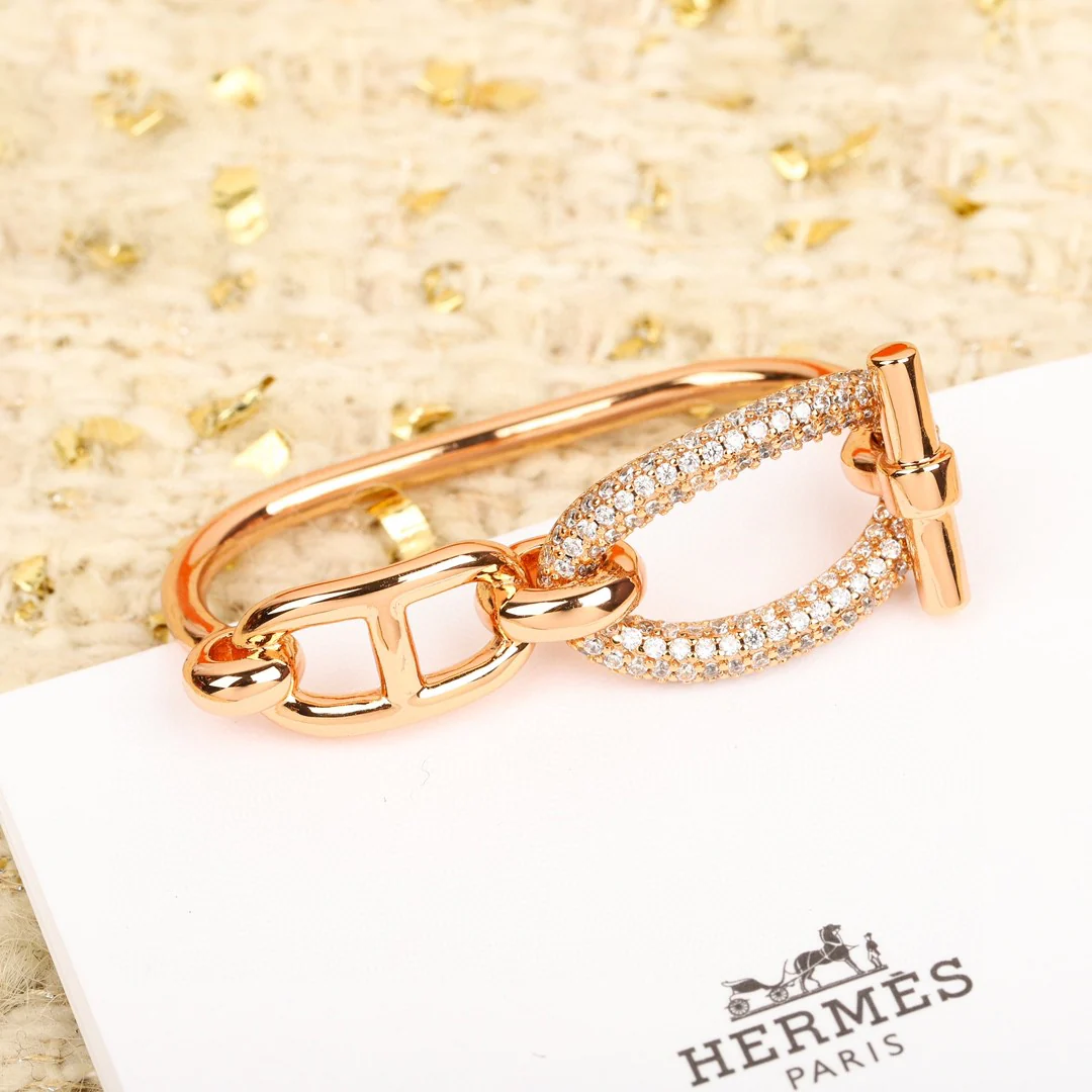 HMRS006 S925 Sterling Silver Adage double ring, medium model - ccjewelryacc