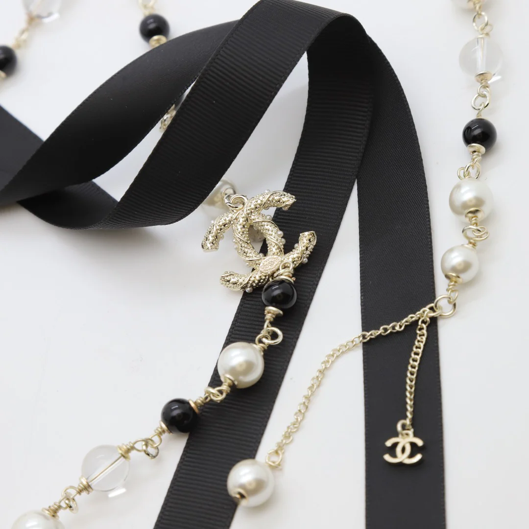 CCL029 High Quality CC Pearl Long Chain Necklace Pearl Sweater Chain - ccjewelryacc