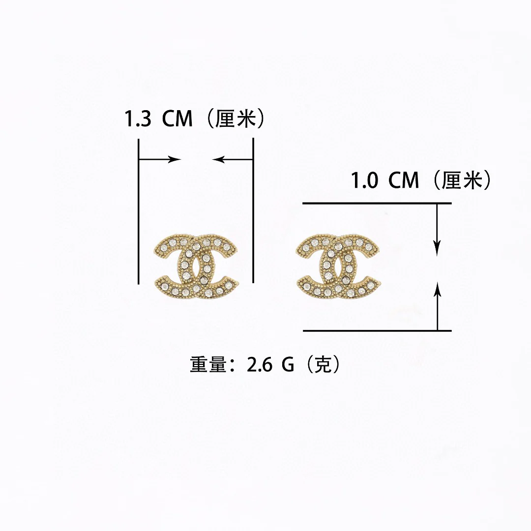 CCE204 Classical crystal CC stud earring - ccjewelryacc