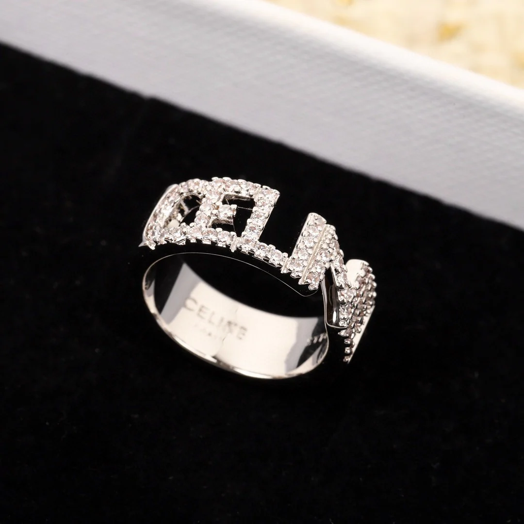 CLR003 Top Quality Full diamond letter Ring - ccjewelryacc