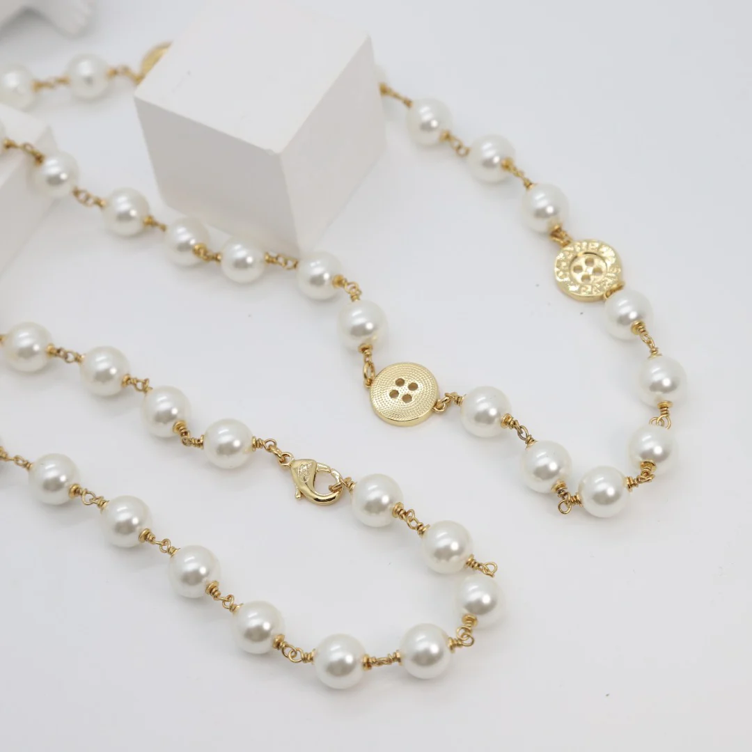 CCL041 High Quality Luxury Designer Pearl Sweater Chain - ccjewelryacc