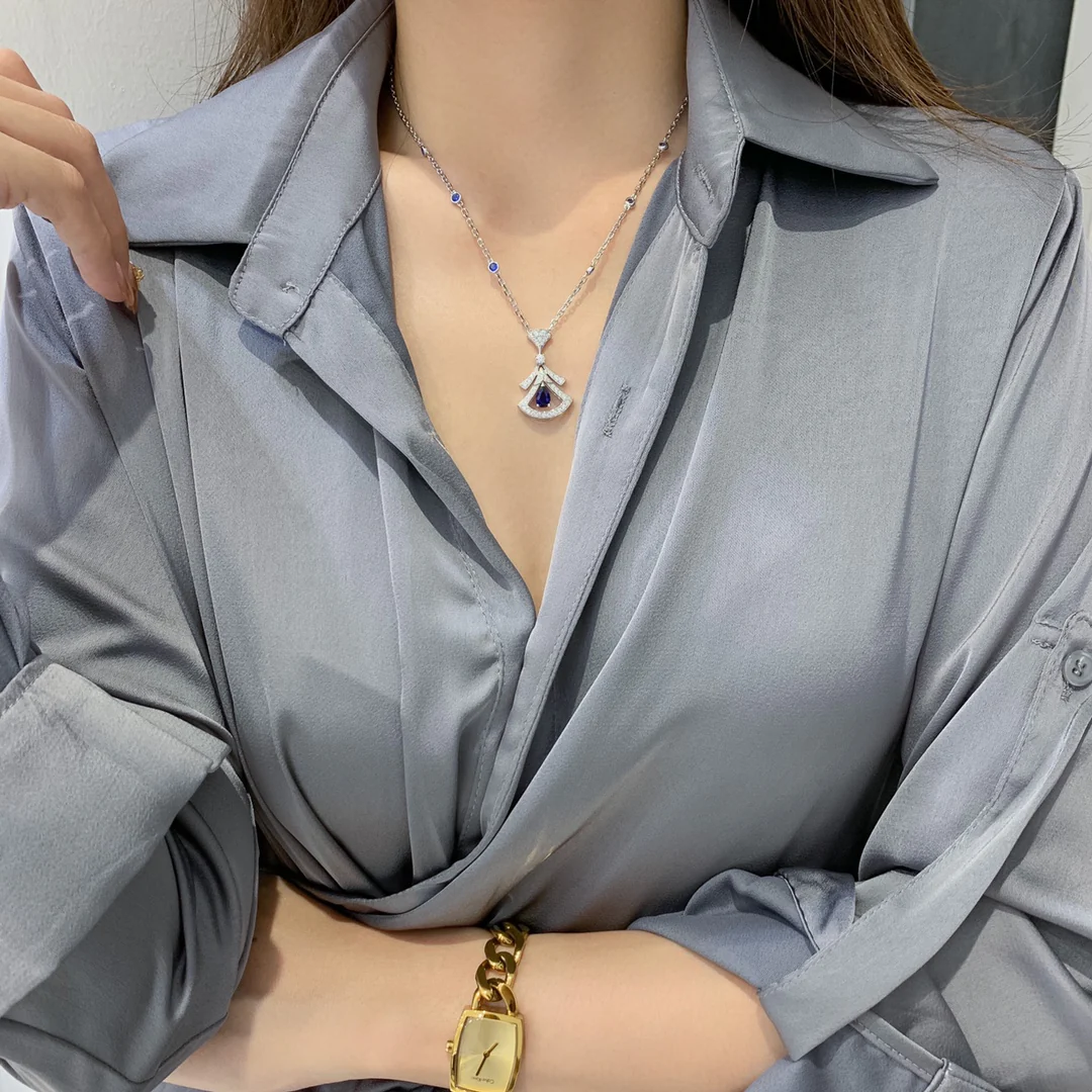 BGNS013 S925 Sterling Silver Full Diamond DIVAS'DREAM necklace - ccjewelryacc