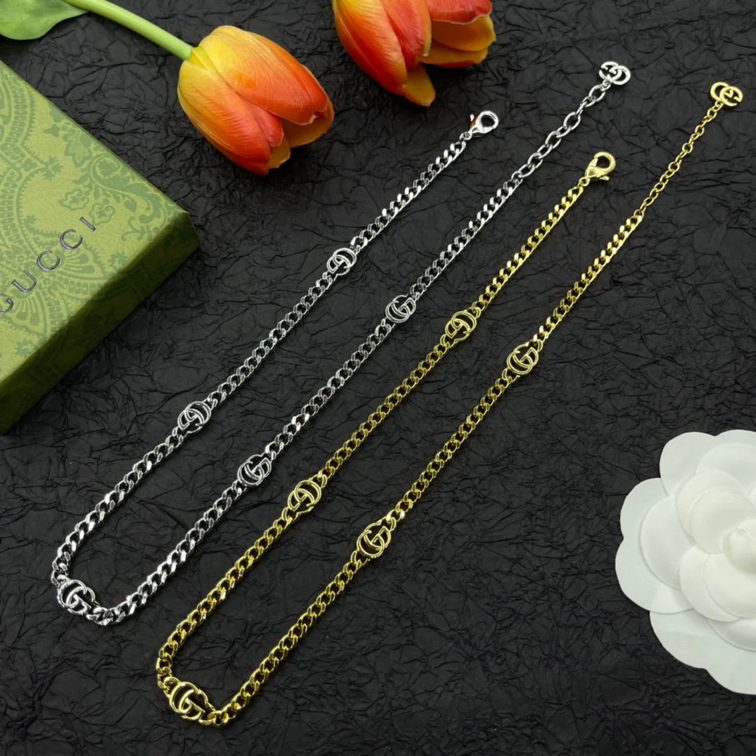 GGN024 GG Logo charms choker necklace - ccjewelryacc