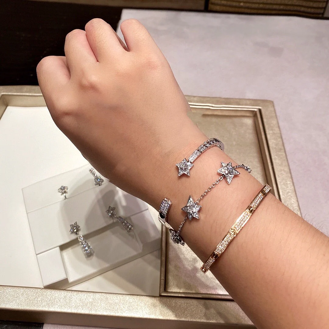 CCSS002 S925 Sterling Silver Comete Geode Bracelet cuff - ccjewelryacc