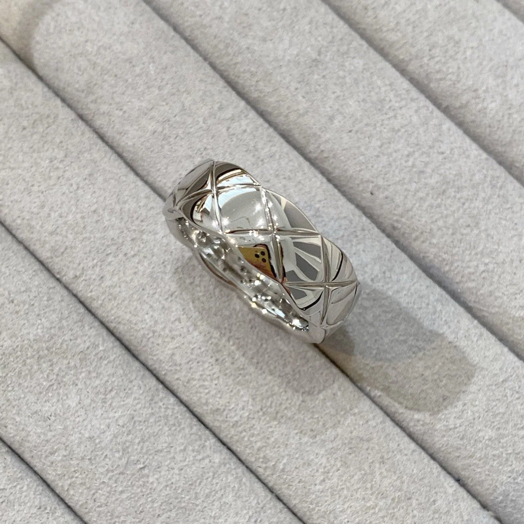 CCR8002B 7mm crush ring S925 Silver 18K Gold plating CC Ring - ccjewelryacc