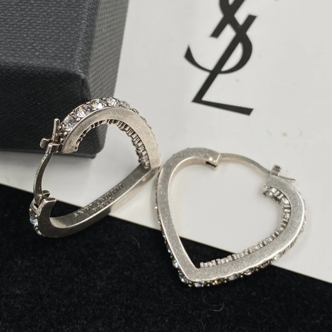 YYE045 YVES Heart hook earring - ccjewelryacc