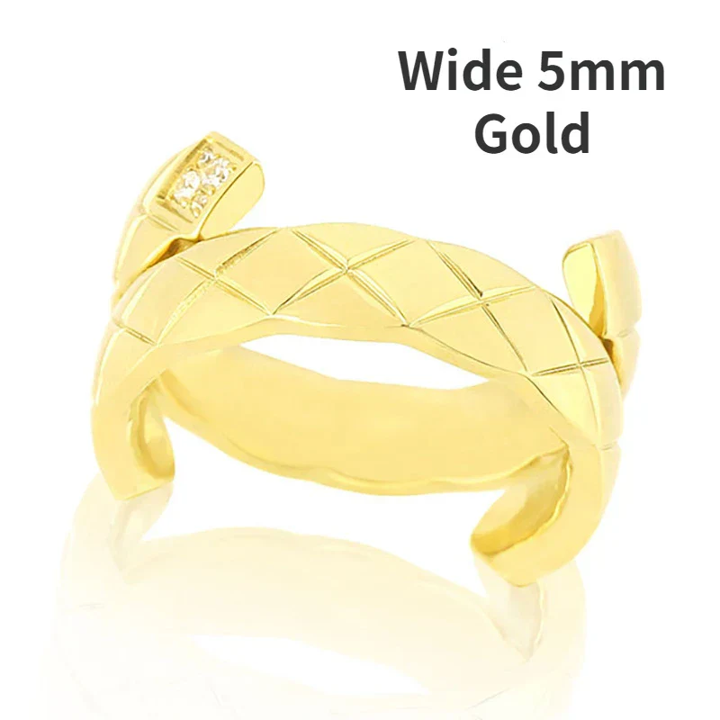 CCR8004 COCO Crush Ring High Quality Cc Ring Titanium Steel 14k Gold Plating - ccjewelryacc