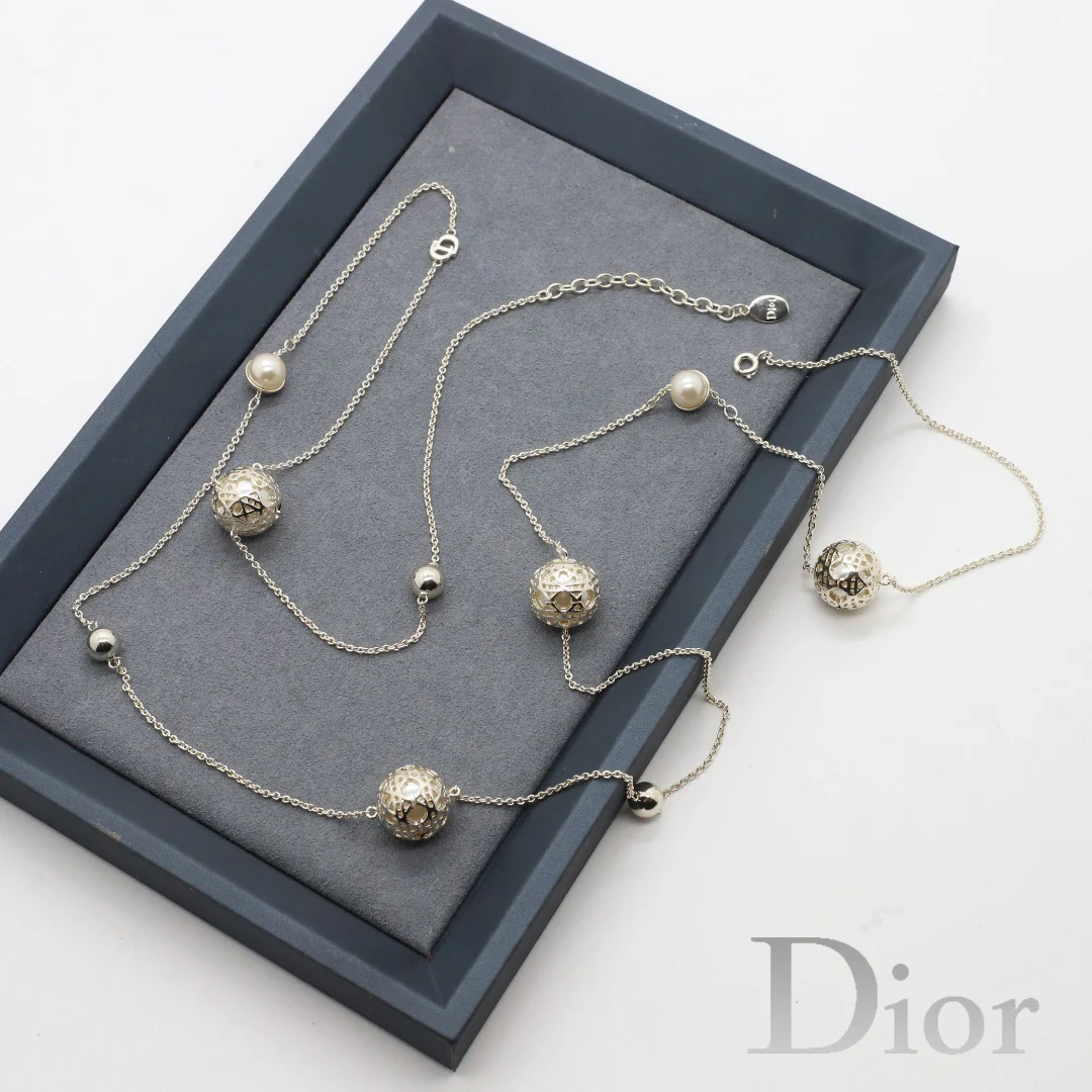 CDL005 High Quality CD Long Chain Necklace Pearl Sweater Chain - ccjewelryacc