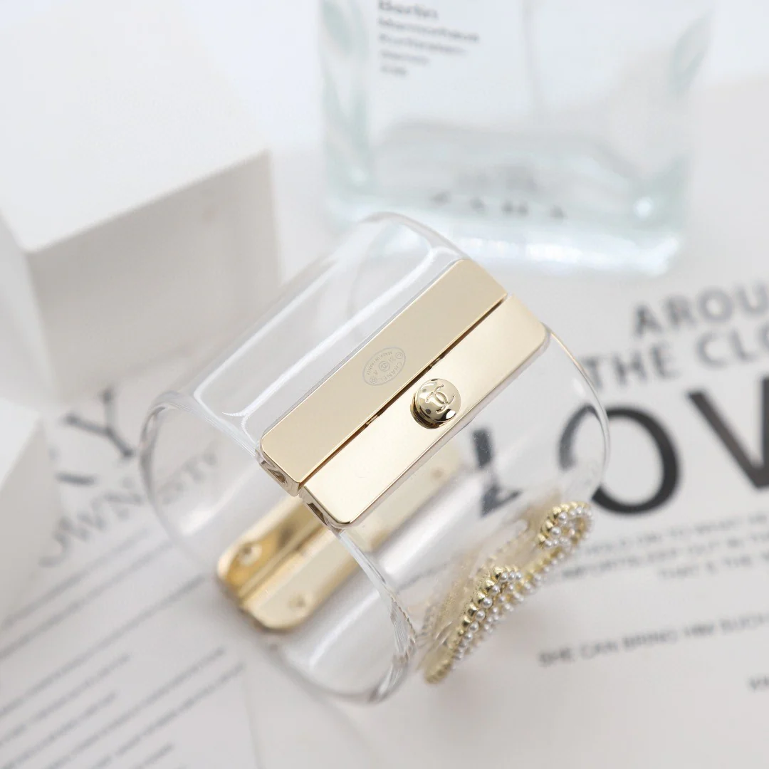 CCS064  Chanel large acrylic cuff bracelet - ccjewelryacc