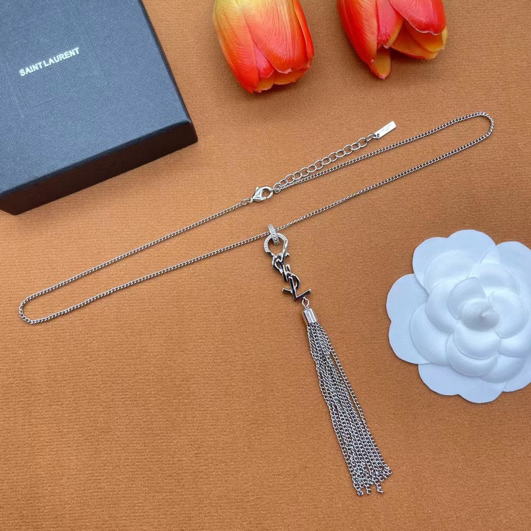 YYN003 CASSANDRE tassel necklace in metal - ccjewelryacc