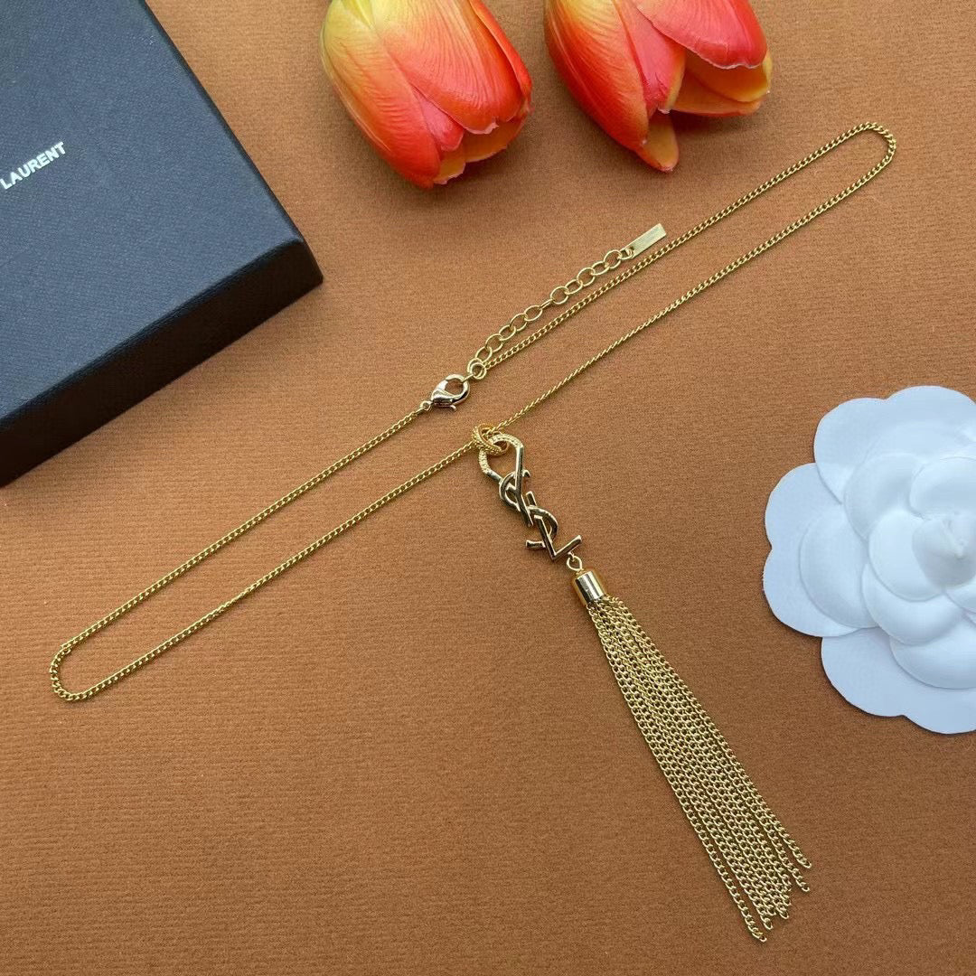 YYN003 CASSANDRE tassel necklace in metal - ccjewelryacc