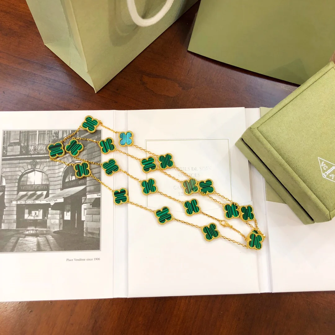 VCL012 High quality 20 clover Flower Laser Long Sweater chain for women - ccjewelryacc