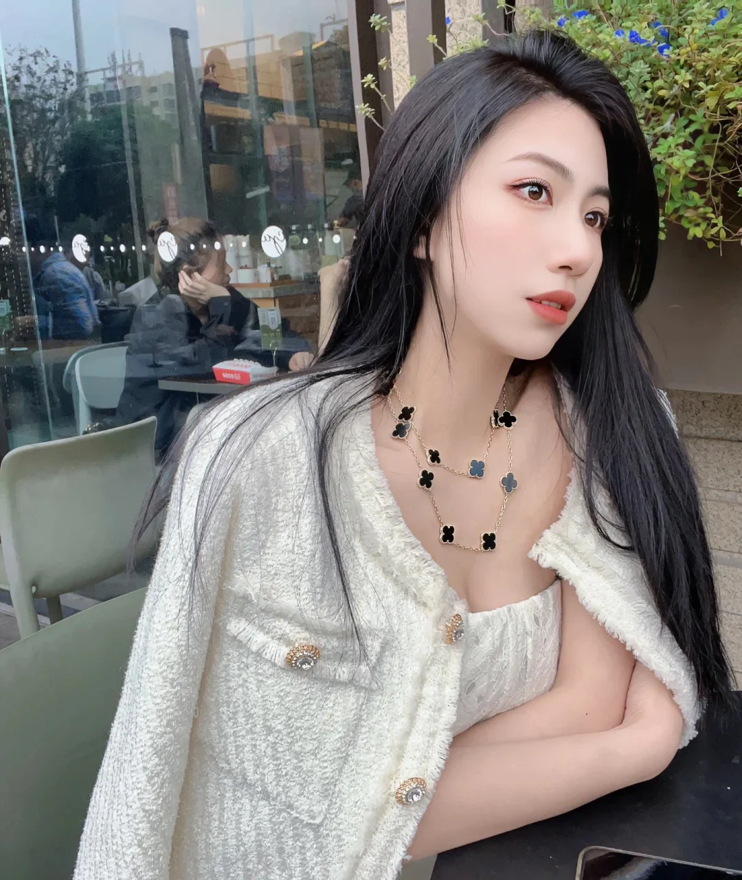 VCL003 High quality 20 clover Flower Long Sweater chain for women - ccjewelryacc