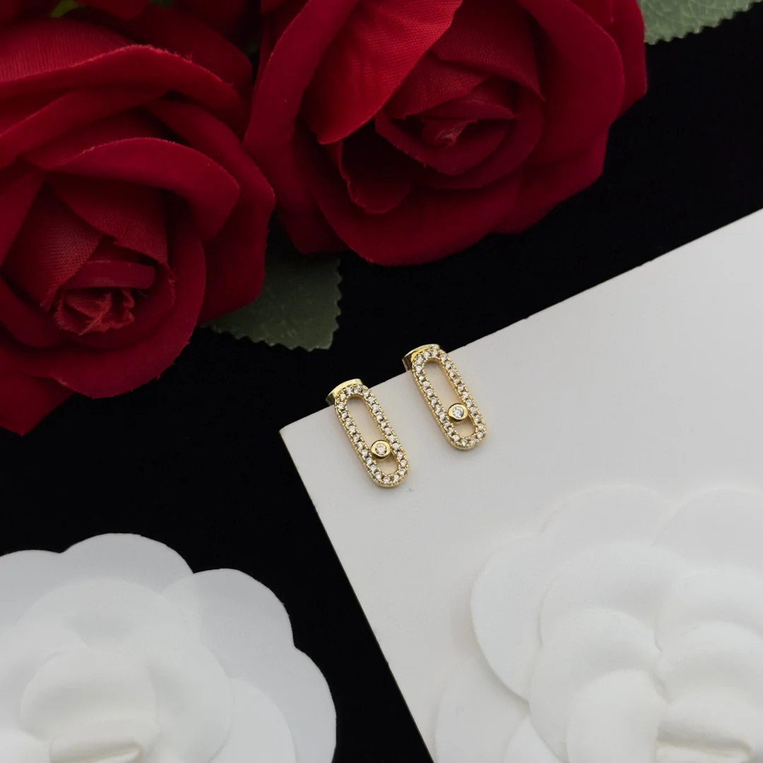 MSEV001 Move uno pavees diamond stud earring - ccjewelryacc