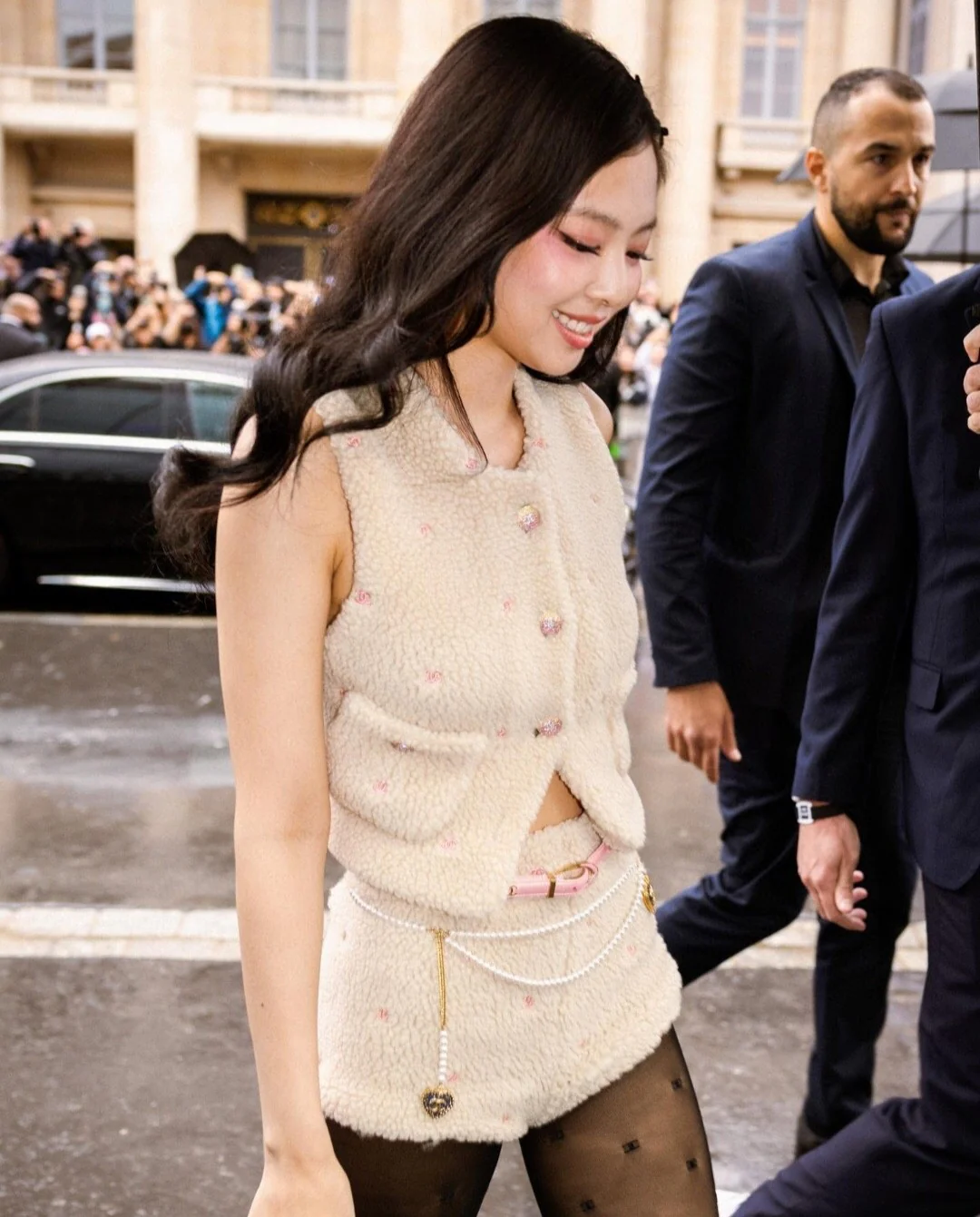 CCW040 24P CC Logo Denim Heart charm pearl Waist chain belt - ccjewelryacc