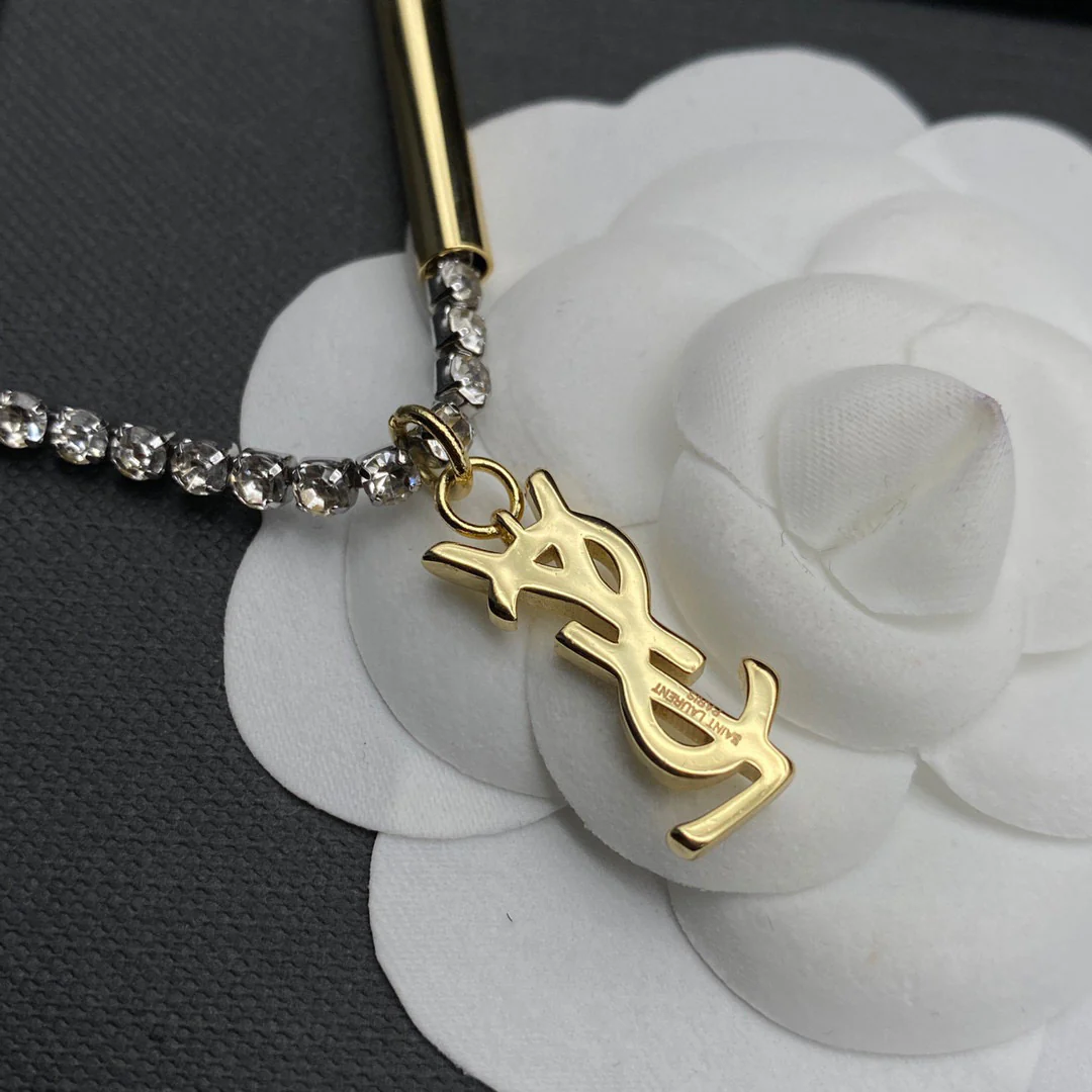 YYN006 Cassandre Embellished rhinestone necklace - ccjewelryacc