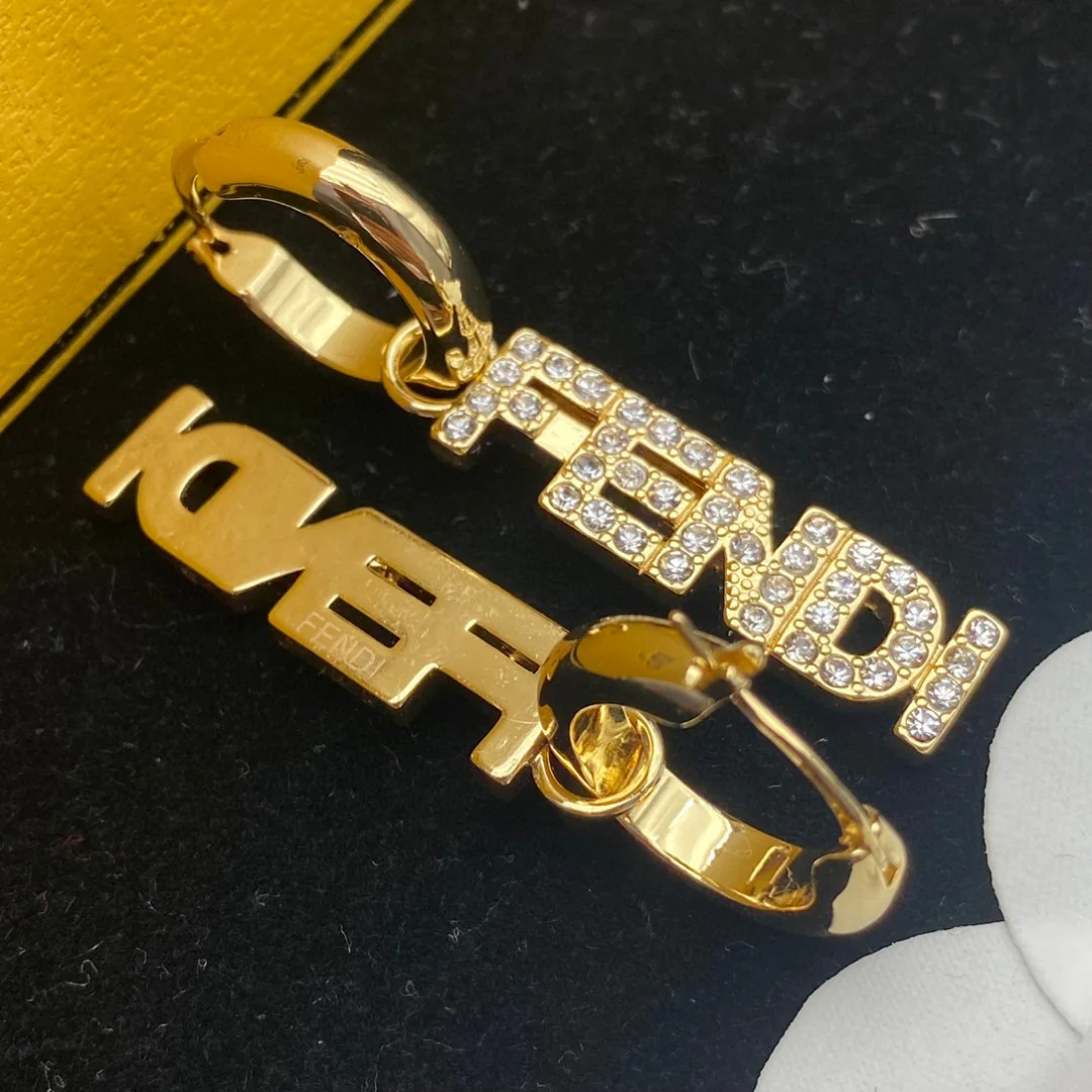 FDE023 Fendi gold hoops - ccjewelryacc
