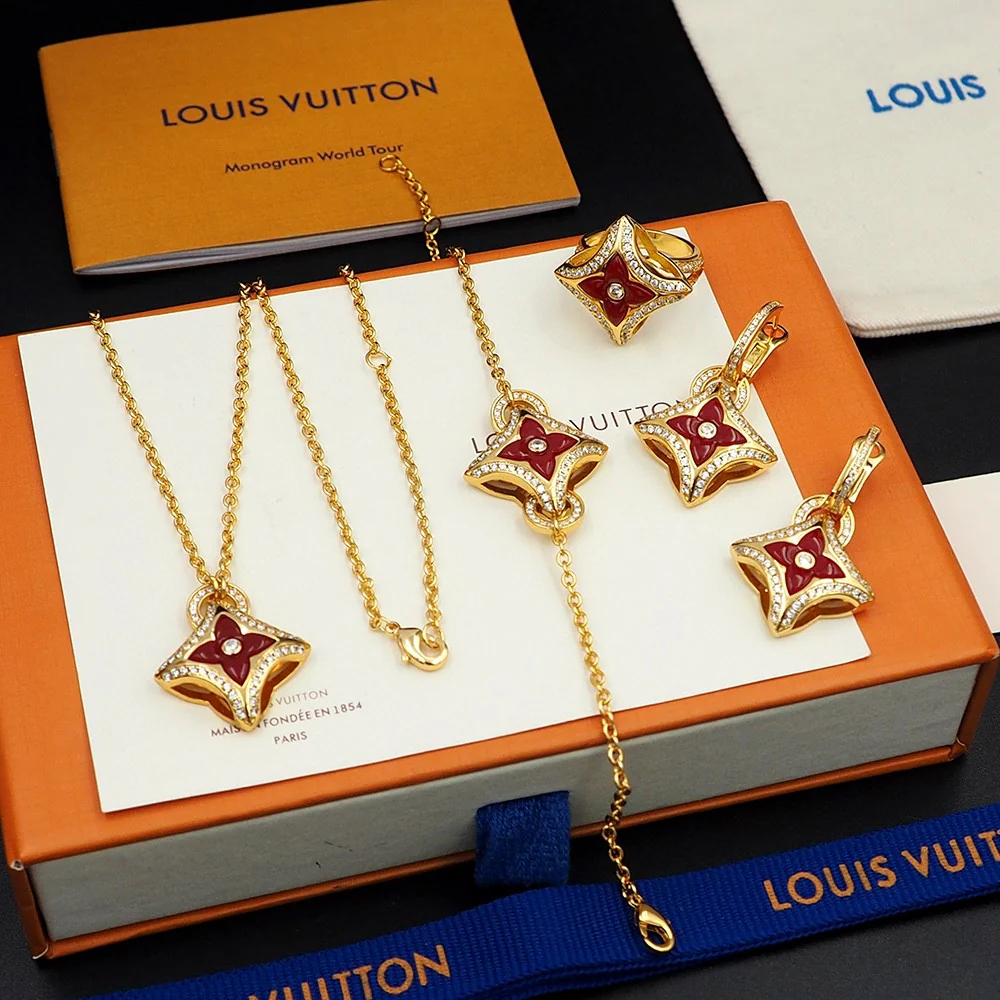 LVT011R Ever Blossom Series Jewelry Set Necklace Bracelet Earrings - ccfashionjewelry