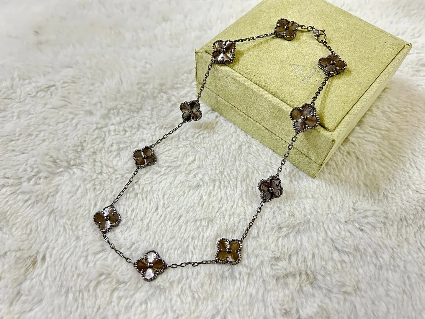 VCT003 High quality VCA Black Laser Clover Jewelry Set Necklace Brecelet for women - ccjewelryacc