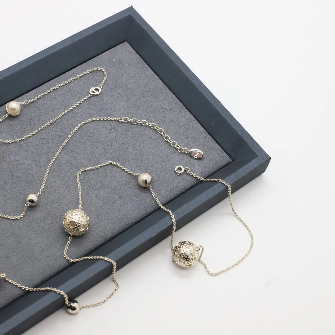 CDL005 High Quality CD Long Chain Necklace Pearl Sweater Chain - ccjewelryacc