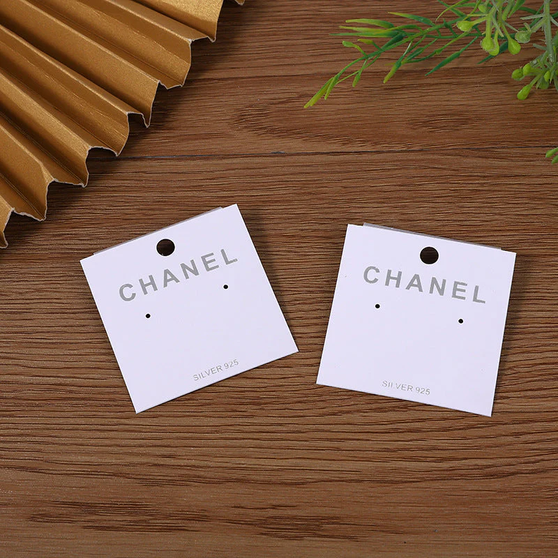 100pcs CC earring PVC Stud earring Display card package - ccjewelryacc