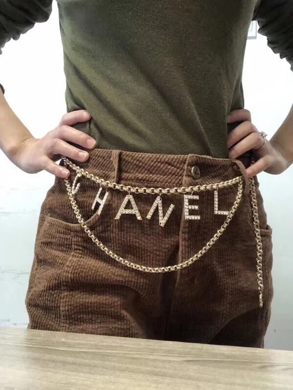 CCW032 Full rhinestone letters Waist chain belt - ccjewelryacc