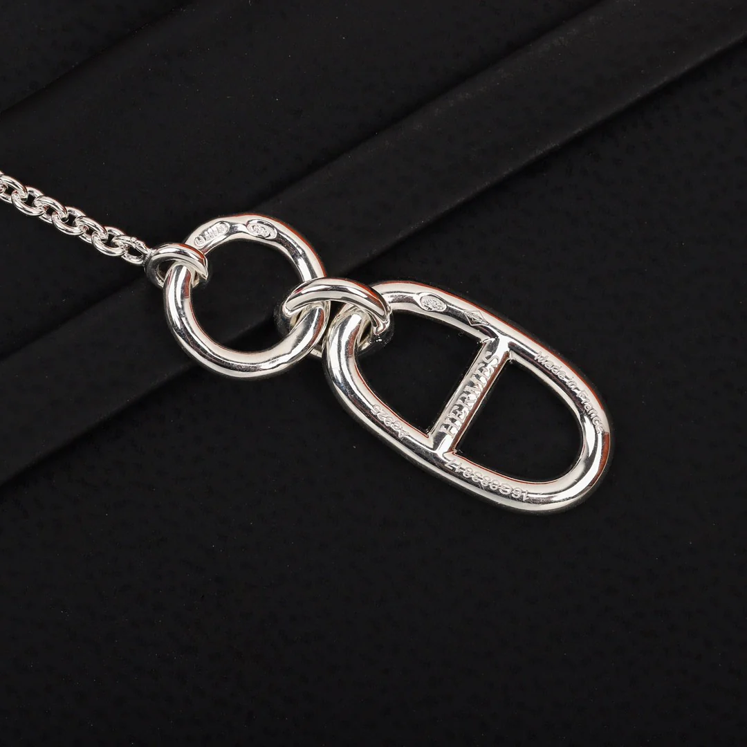 HMNS015 S925 Silver Pig nose Chaine d'ancre pendant Necklace - ccjewelryacc