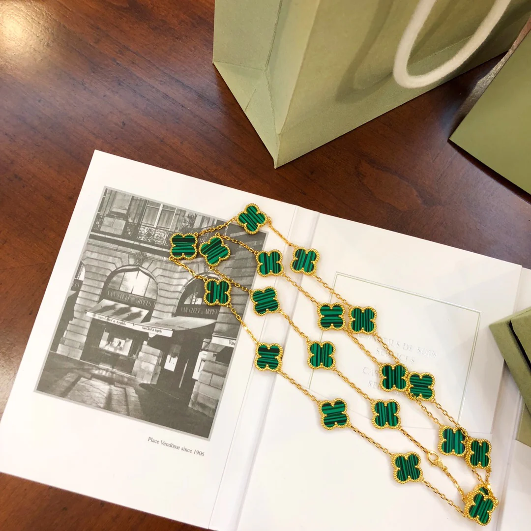 VCL012 High quality 20 clover Flower Laser Long Sweater chain for women - ccjewelryacc