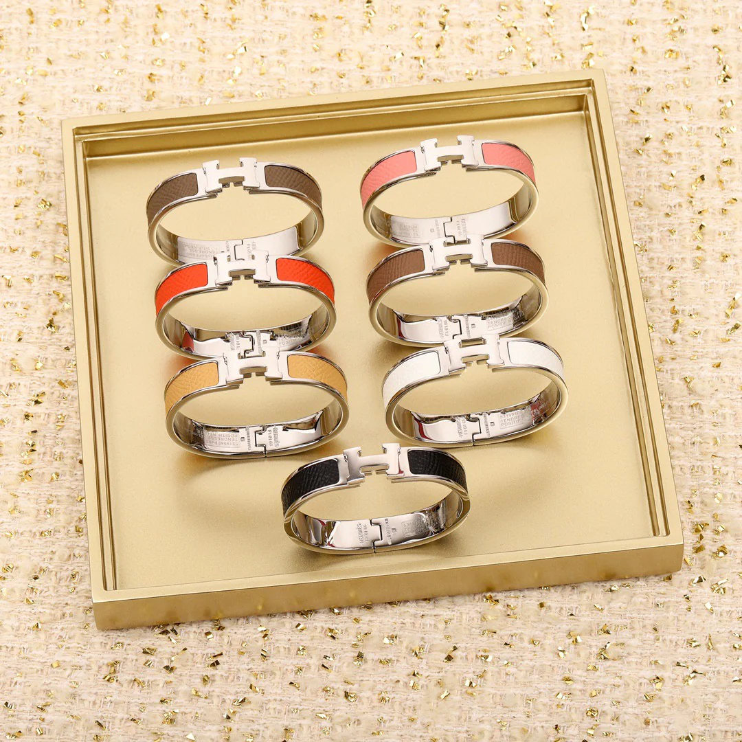 HMS011  leater Clic H Bangle Bracelet Middle - ccjewelryacc