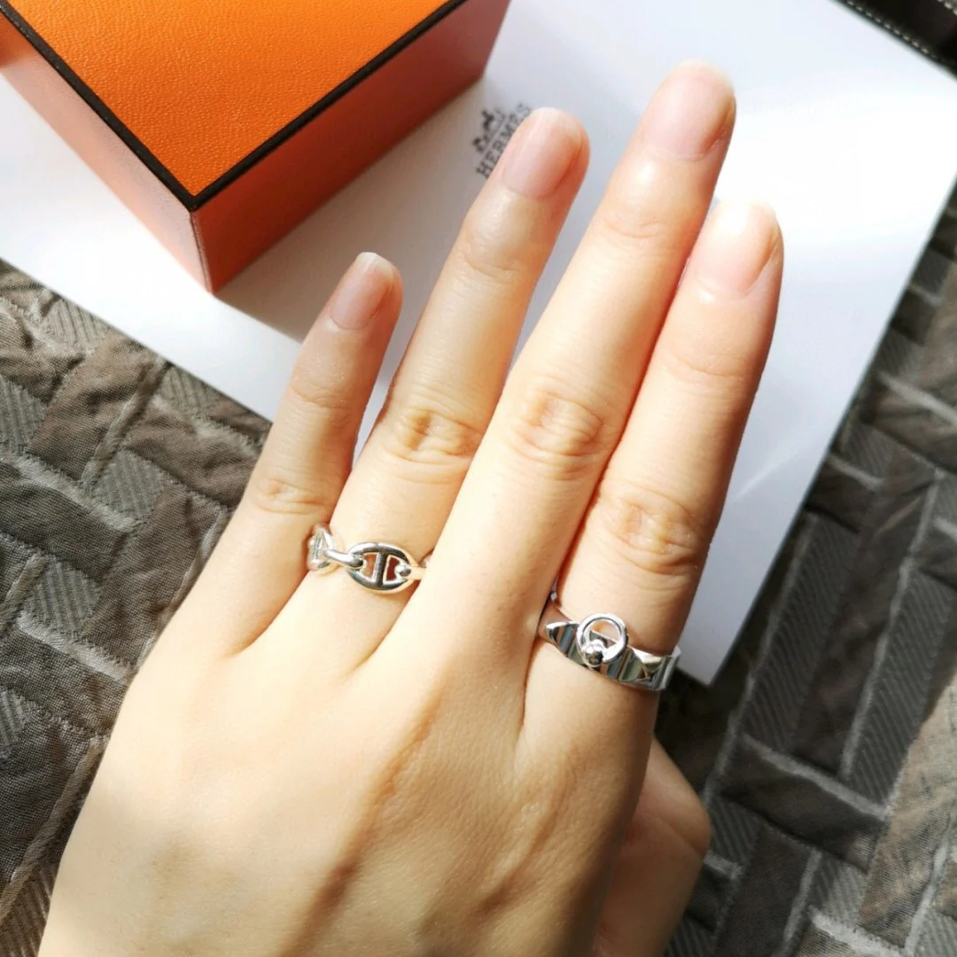 HMRS003 S925 Sterling Silver Collier de chien ring, small model - ccjewelryacc