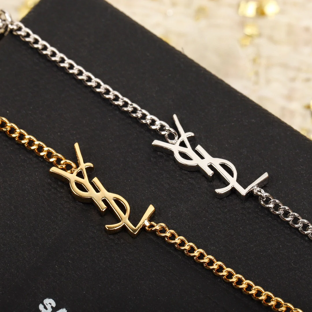 YYS012 CASSANDRE heart charm bracelet in metal and rhinestone - ccjewelryacc