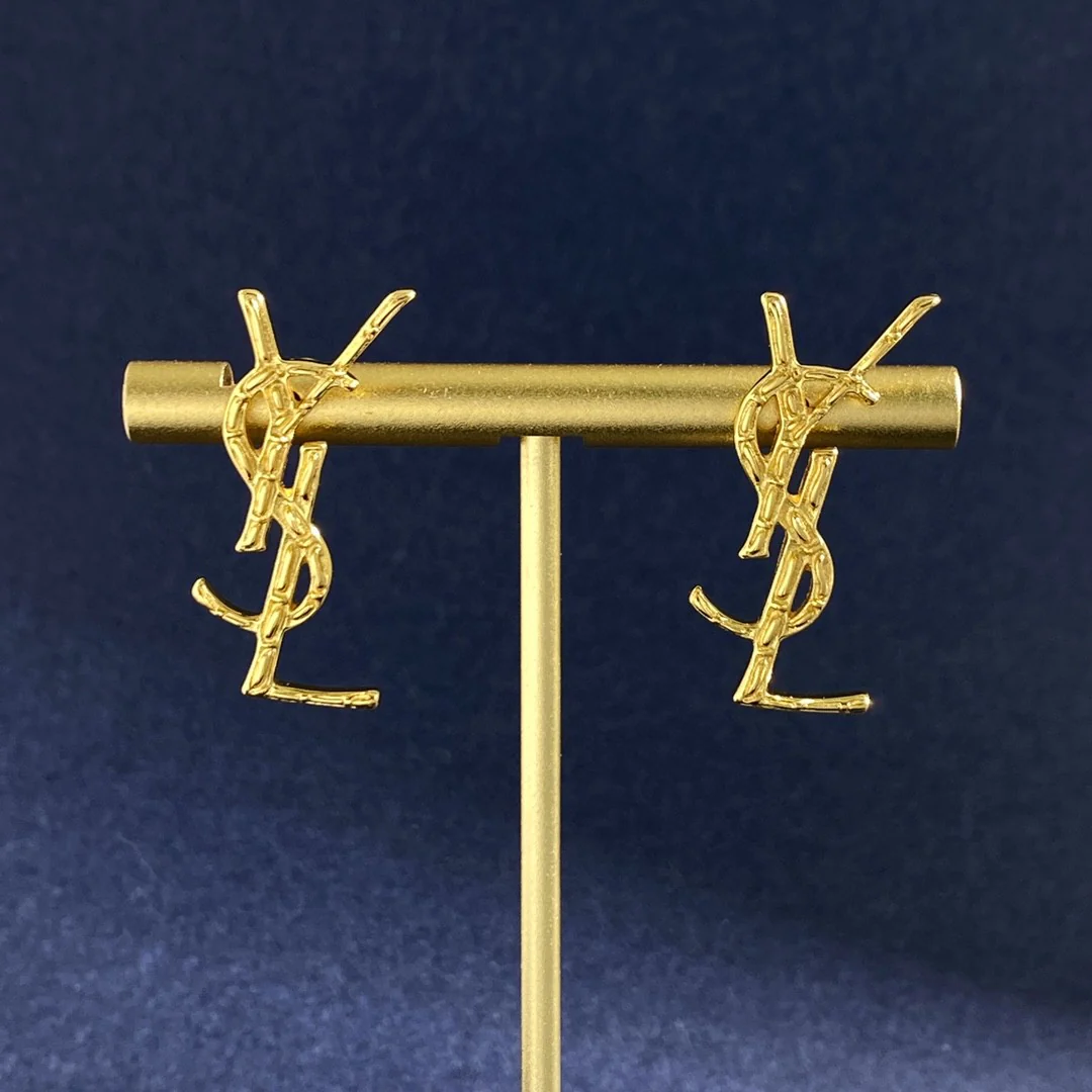 YYE027 YVES Cassandre Bamboo  earring in metal - ccjewelryacc