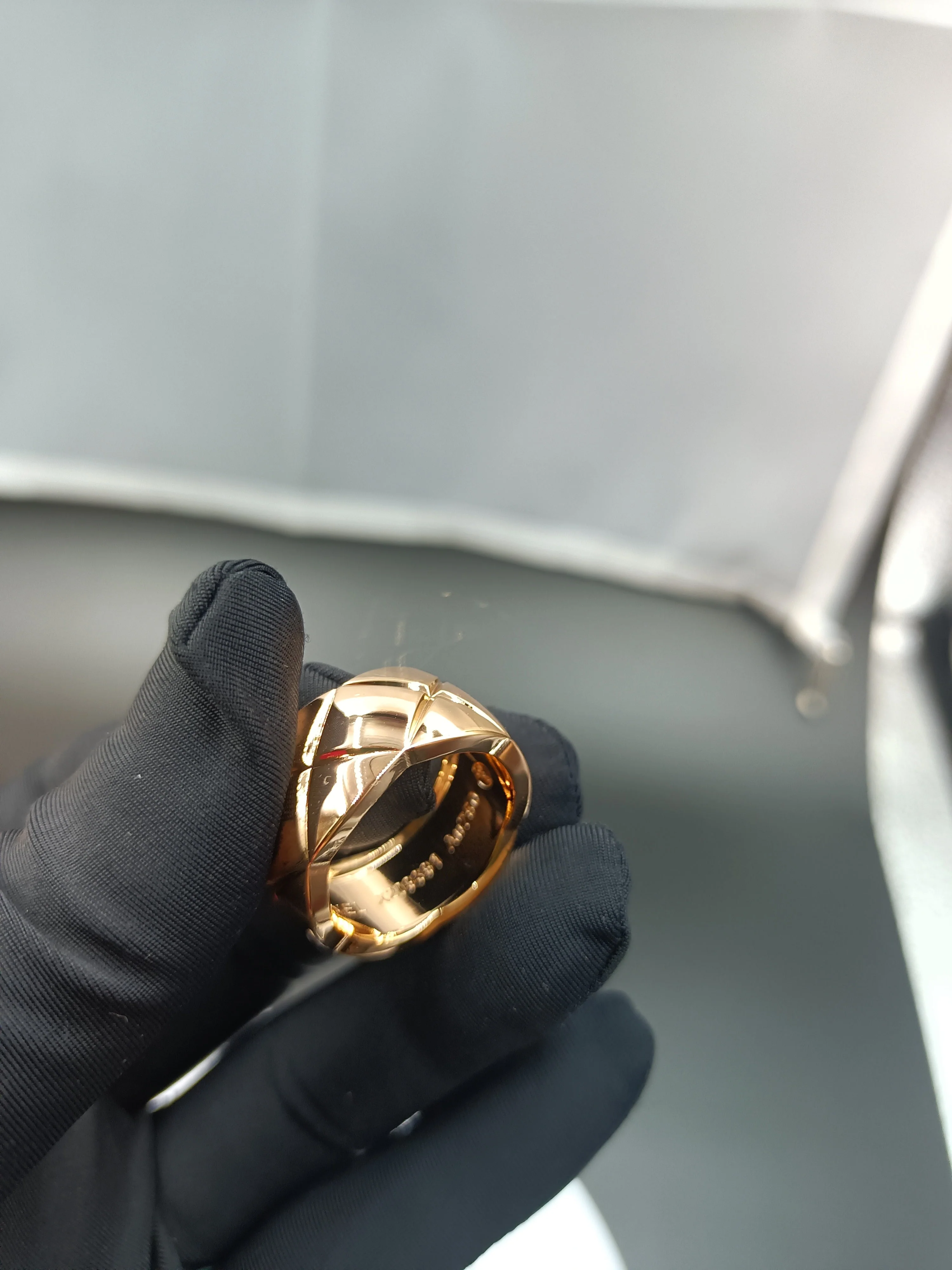 CCR8001C 11mm COCO crush ring cc ring titanium steel plating Gold - ccjewelryacc