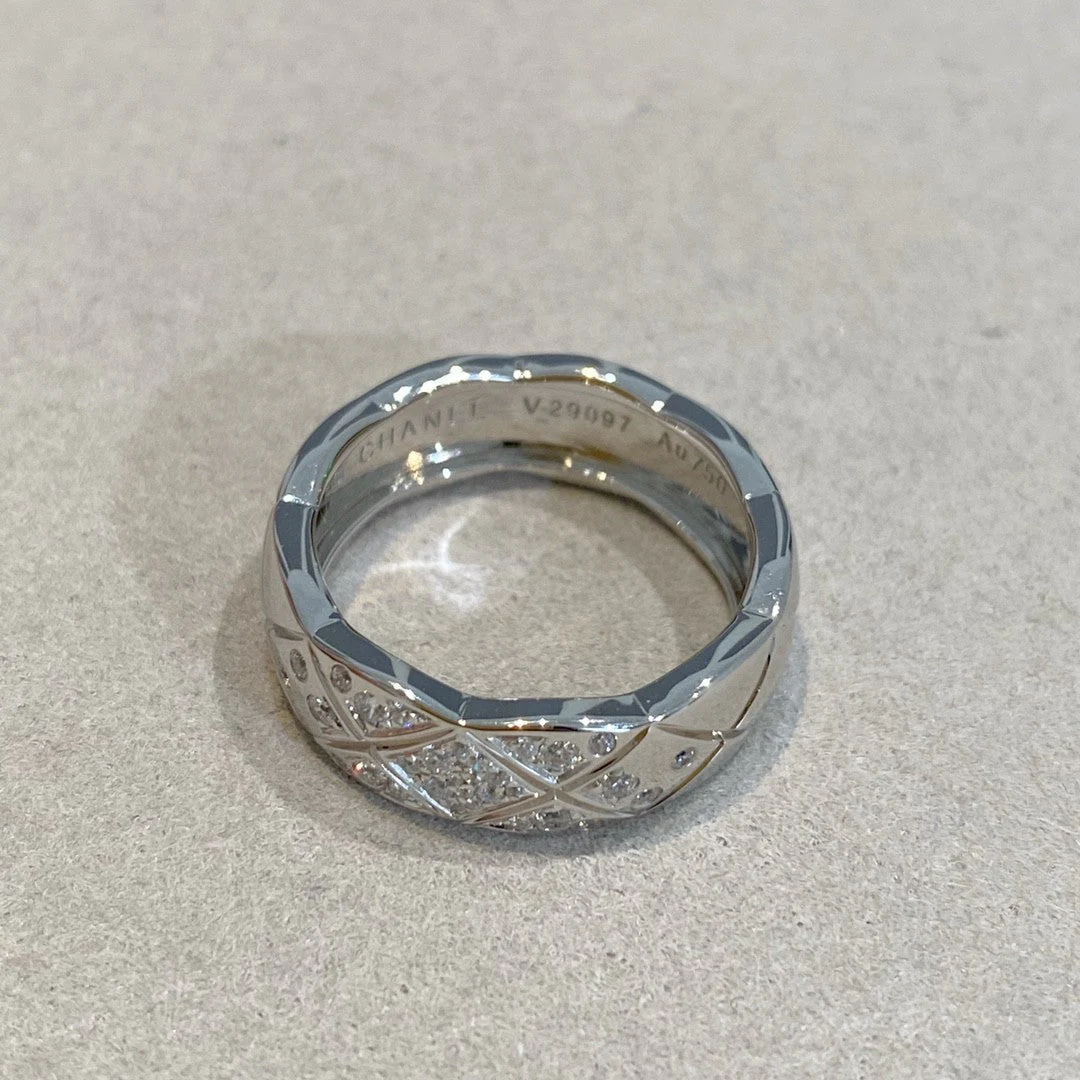 CCR8002B 7mm crush ring S925 Silver 18K Gold plating CC Ring - ccjewelryacc