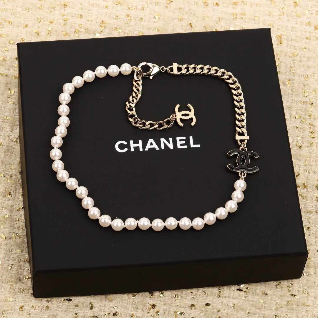 CCN020 CC Pearl Choker Necklace - ccjewelryacc