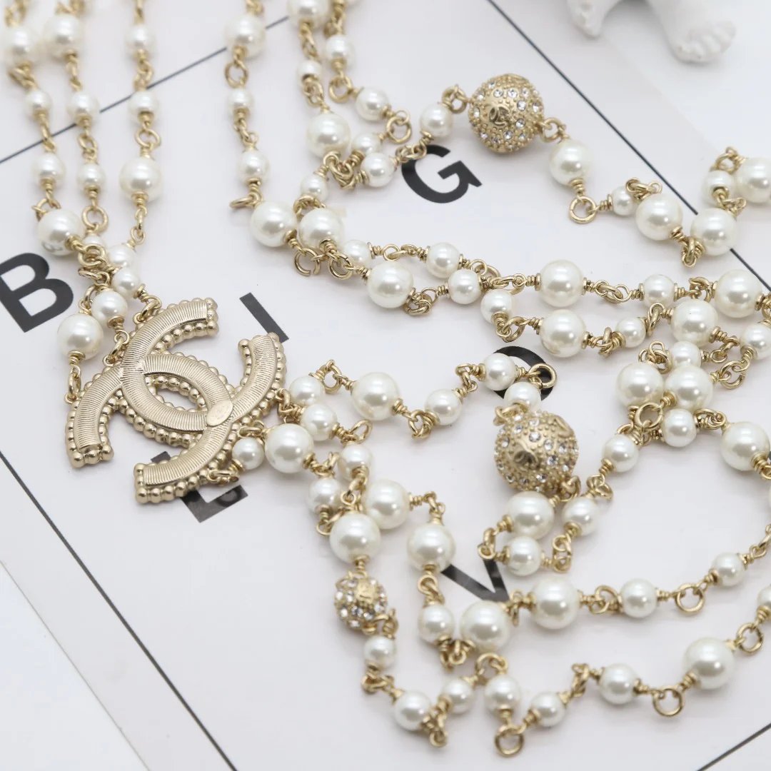 CCL035 High Quality Luxury Designer Pearl Sweater Chain - ccjewelryacc