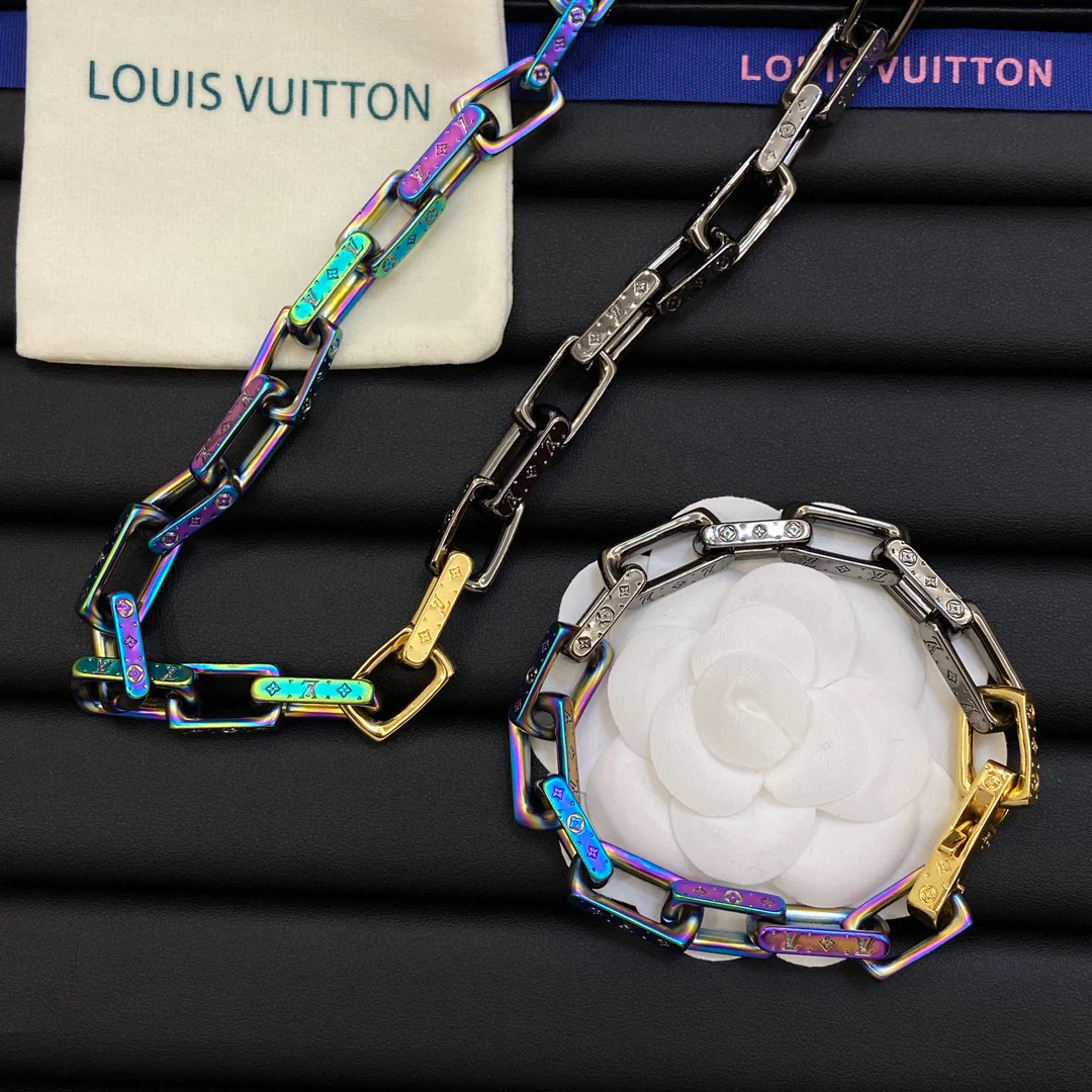 High Quality Luxury Designer Jewelry Set Women Choker Necklace Bracelet LVT007 - ccjewelryacc